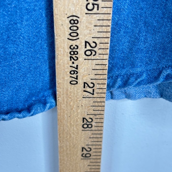 VTG Embroidered Christmas Denim Button Down XL Plaid Collar 90s Holiday Granny - Picture 7 of 10